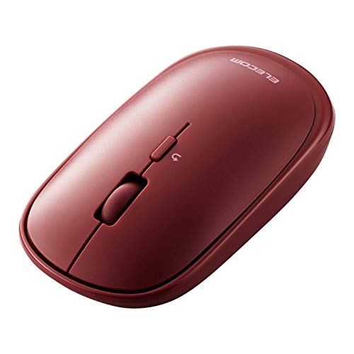 ELECOM エレコム ワイヤレスマウス Bluetooth Slint M-TM10BBRD 薄型 静音 4ボタン プレゼンモード機能付 ポーチ付 Windows Mac Android iOS iPadOS 対応 レッド
