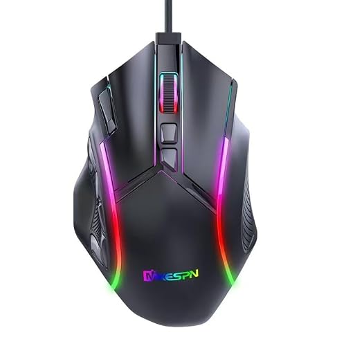 JOMAA 有線ゲーミングマウス マクロドライブ付き 12800 DPI 調節可能 10ボタン プログラム可能 14 RGB照明効果 人間工学的 ゲームやオフィスワーク用 (X15)
