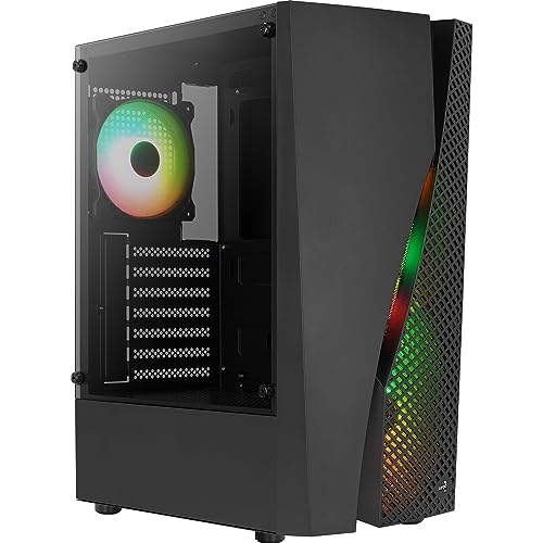 Aero Cool Aerocool WAVEBKV3 PC ATX 強化ガラス 4xファン RGB 12cm ブラック