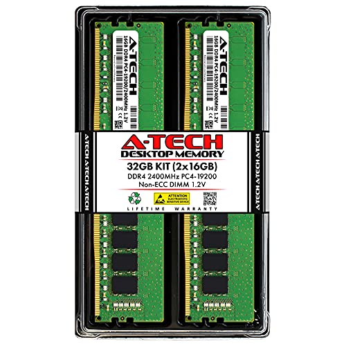 A-Tech 32GB キット (2x16GB) RAM HP 290 G1用 | DDR4 2400MHz PC4-19200 DIMM Non-ECC UDIMM メモリアップグレード ARV757