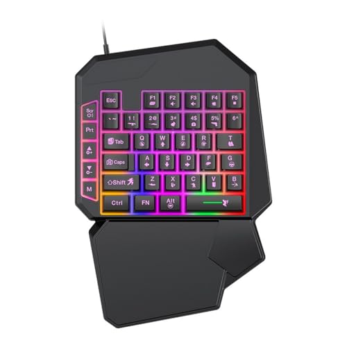 BQBQERT 人間工学に基づいたリストゲーミングキーボード、40キーデザイン、バックライト付きメカニカルフィールUSBコードDPIを含む