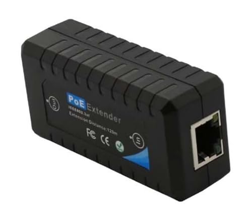 1CH PoE IPネットワークエクステンダーブースター 10/100M、IEEE 802.3af/at 準拠、プラグアンドプレイ、Cat5経由で最大120mの範囲を拡張。