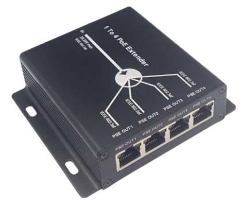 1~4CH PoE IPネットワークエクステンダーブースター 10/100M、IEEE 802.3af/at 準拠、プラグアンドプレイ、Cat5経由で最大120mの範囲を拡張。