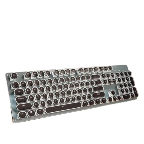 WBBdaHAmj USB 有線機械式ゲーミングキーボード LED バックライト 104 キー TK100 Punk Typewriter 対応(Black) WBBdaHAmj123
