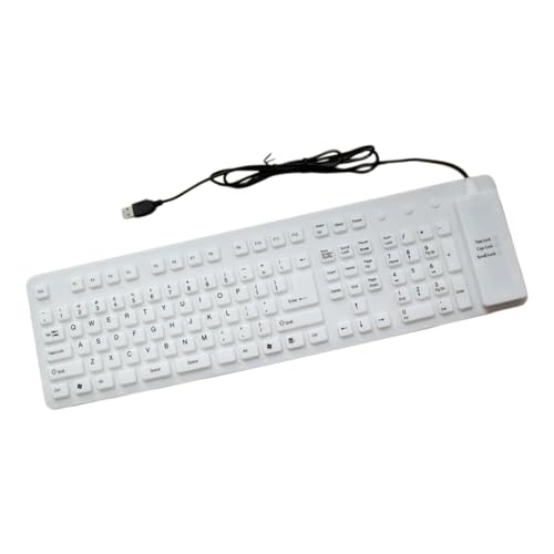 Jazuaiao 薄型フレキシブルUSBキーボード防塵、ノートパソコン、デスクトップ、軽量シリコンキーボードに最適