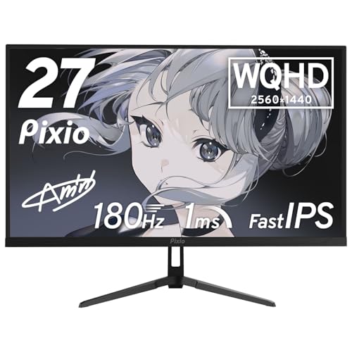 Pixio 【5年保証付き】Pixio PX278 WAVE Black ゲーミングモニター 27インチ 180Hz WQHDブラック スピーカー内蔵 PX278WAVE-UC3
