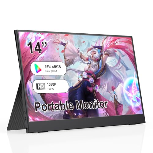 JSHIX 13.3インチ4Kポータブルモニター、3840×2160 UHD外付けノートパソコン画面、100%Adobe RGB、400ニット輝度、USB-C HDMIトラベルモニター PC、Mac、電話、スイッチ、PS5、Xbox用、スマートカバー付き ZL13.3