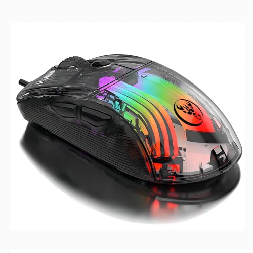 Karlak X400 有線 ゲーミング 6 調節可能な移動速度レベル RGB モード 透明 マクロ プログラム可能 人間工学デザイン ゲーマー向け SGNUSC13295TB