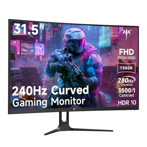 KTC 32インチ 280Hz 240Hz 湾曲型ゲーミングモニター FHD 1500R PCモニター 1080P アダプティブ同期 HDR 128%sRGB 3500:1 コントラスト HDMI/DisplayPort VESA 対応 H32C5