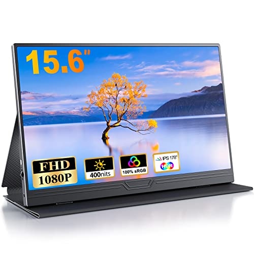 NANOK 【2026新型】モバイルモニター 15.6インチ モバイルディスプレイ ポータブルモニタ ゲームモニタ ー スイッチ用モニター 1920x1080P FHD 持ち運び 高輝度400Nits 非光沢IPSパネル 100%広色域 HDRモード対応 Type-C/mini HDMI端子 PC/Switch/PS4/MAC/スマホなど対応 リモートワーク NOK-CM2