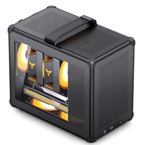 JONSBO C6 MAX ブラック Micro ATX 、Matxハンドルメッシュシャーシ、片側貫通、シンプルなコンパクトデスクトップコンピュータ 、ATX Power Bite (最大220mm)、170mm CPUクーラー、パネルツールフリーオープ