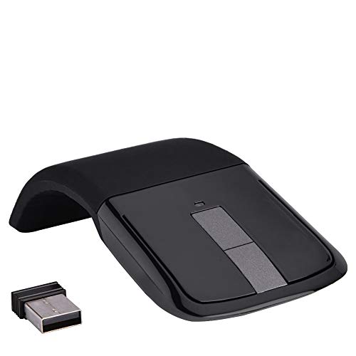 Zerodis タッチマウス 無線マウス 折りたたみ式 プレゼント 小型 光学無線式 電池式 2.4GHz スタイリッシュ(黒) Zerodismit9vq280x3839-02