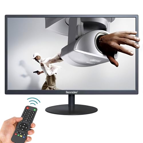 Benmiuko 22インチ モニタリング ディスプレイ スクリーン セキュリティカメラ モニター LCD 多機能インターフェース HDMI、BNC、VGA、AV、USB入力CCTVコンピューターモニター内蔵スピーカー1920x1080フルHD