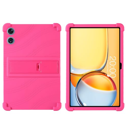 Trocent For TECLAST P50 AI Android 15 タブレット 11インチケース カバー【Trocent】TECLAST P50 AI/Teclast P50 2025 ケース ソフトTPU 調節可能なスタンド機能付き 滑り止め 四隅がエアクッション構造 ソフトシリコーンケース 耐衝撃 防水防塵 耐汚れ 全面保護 脱着簡単(ピンク) t0088