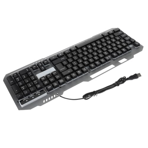 TOYANDONA 黒色ABS素材使用のエルゴノミクスデザインゲーミングキーボード 角度調整可能ホームやオフィスに最適なポータブルUSB接続電子キーボード 1個 404AABT
