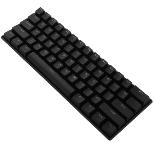 POPETPOP 黒色の有線メカニカルキーボード 61キー搭載 タクタイルブルースイッチ採用 人間工学に基づいた設計長時間使用も快適 ゲーミングやオフィス作業に最適ななデザイン T0088O8