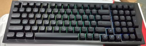 HUO JI Z-99 有線メカニカルキーボード クリーミーサウンド ホットスワップ可能 潤滑済みリニアスイッチ ガスケット構造 消音フォーム付き RGBバックライト 99キー PC/Mac用 カスタムゲーミングキーボード ブラック