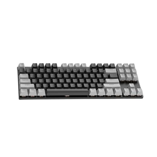 LIXSAZSE K6 メカニカル キーボード ブルー ゲーミング キーボード 防水 バックライト キーパッド 滑り止め USB デスクトップ キーパッド, ブラック/グレー EL030341-02HJWCD00009212
