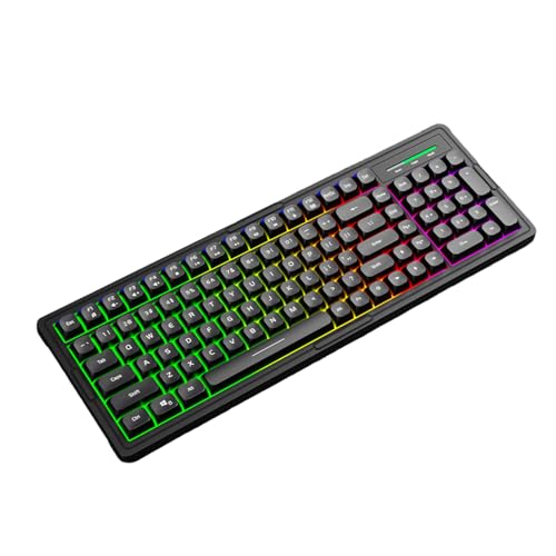 Jazuaiao メカニカルフィールレスポンシブキーボード 16 色発光防滴 幅広い互換性 人間工学に基づいたゲーミングコード付きゲーミングキーボード