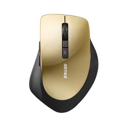 iBUFFALO 【中古】(未使用・未開封品) バッファロー 2.4Ghzワイヤレスマウス BlueLED光学式/静音/5ボタン DPI切り替えタイプ（シャンパンゴールド） BSMBW320SG wyeba8q