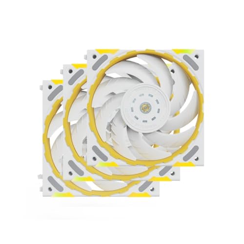 Yeston * Zeaginal ARGB Zhuishen Ti 高風量 120mm ケースファン コンピューターケースファン PCケース用ファン CPUクーラー 冷却ファン (3、ホワイト、ファン)