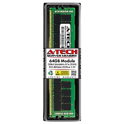 A-Tech 64GB RAM Lenovo ThinkEdge SE350用 | DDR4 2666MHz PC4-21300 ECC RDIMM 2S2Rx4 (4Rx4) 登録済みサーバーメモリアップグレード ARX658