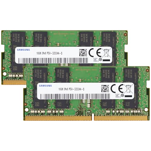 サムスン Samsung 32GB (2x16GB) DDR4 3200MHz PC4-25600 (PC4-3200AA) CL22 SODIMM 2Rx8 デュアルランク 1.2V 260ピン ノートパソコン、ノートブックRAMメモリ