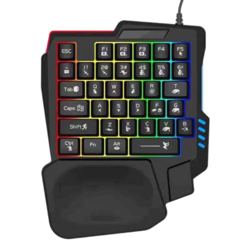 SoftNesth メカニカル キーボード - ゲーミング キーパッド |片手キーボード ゲーム |人間工学に基づいた片手メカニカル キーボード |家庭用ポータブルプログラム可能ゲームキーパッド |寮 |アパートメント |学校 QQ441260622