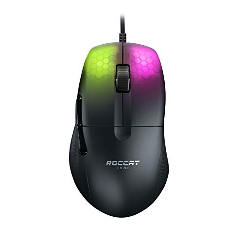ROCCAT ゲーミングマウス Kone Pro 有線 ブラック/黒 光学式/19K/オプティカルスイッチ/サイドボタン/軽量66g/PTFE/Reflex/RGB ドイツデザイン 【日本正規代理店品】 ROC-11-400-01
