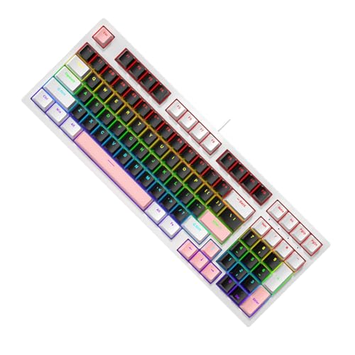 APGLSXY メカニカルゲーミングキーボード 96 キー LED バックライト付きコード付き人間工学に基づいたゲーマーデスクトップデスクトップアクセサリー
