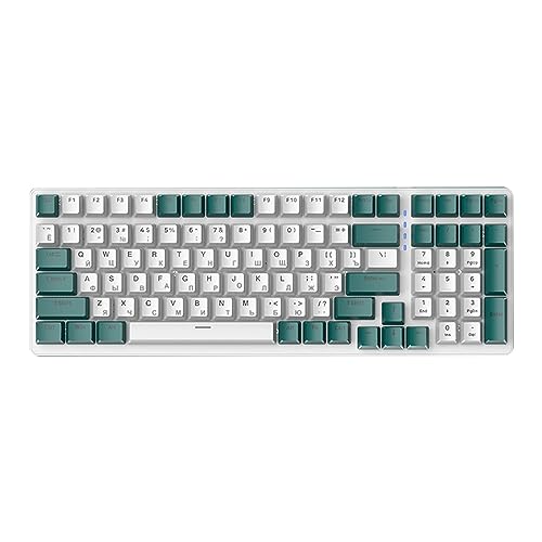 VIBRIPRIYA ロシアキーパッドゲーム機械式ゲーミングキーボードグリーン/レッド 100 キーゲームコンピュータラップトップ