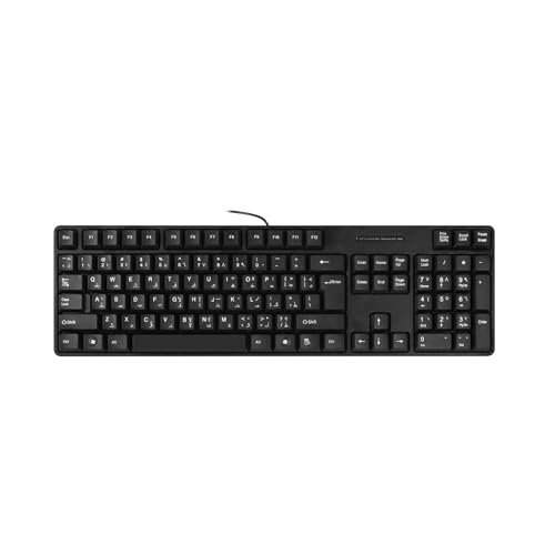 Mjaie 作業環境やゲーム用キーパッドで快適な長時間タイピングを実現するコード付きアラビア語英語キーボード