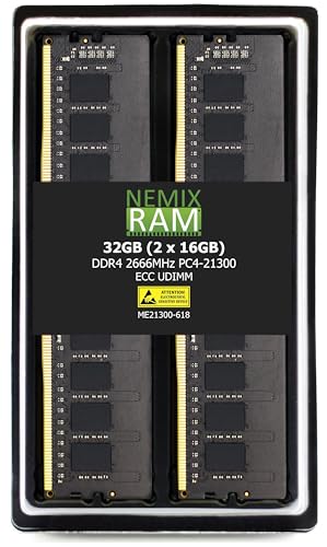 NEMIXRAM NEMIX RAM 32GB (2X16GB) DDR4 2666MHZ PC4-21300 ECC UDIMM キット Dell Precision 3930ラックワークステーション対応