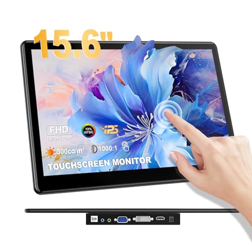 HOWENS 15.6インチ ポータブルタッチスクリーンモニター FHD 1920x1080 IPS ディスプレイ HDMI VGA VESA