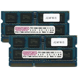 CENTURY MICRO CK8GX2 SOD3U1600 [SODIMM DDR3 PC3 12800 8GB ] 2枚