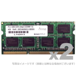 ADTEC ADS12800N 4GW [SODIMM DDR3 PC3 12800 4GB ] 2枚
