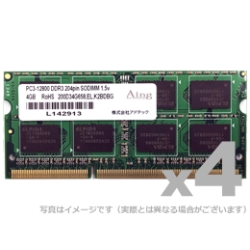 ADTEC ADS12800N 4G4 [SODIMM DDR3 PC3 12800 4GB ] 4枚