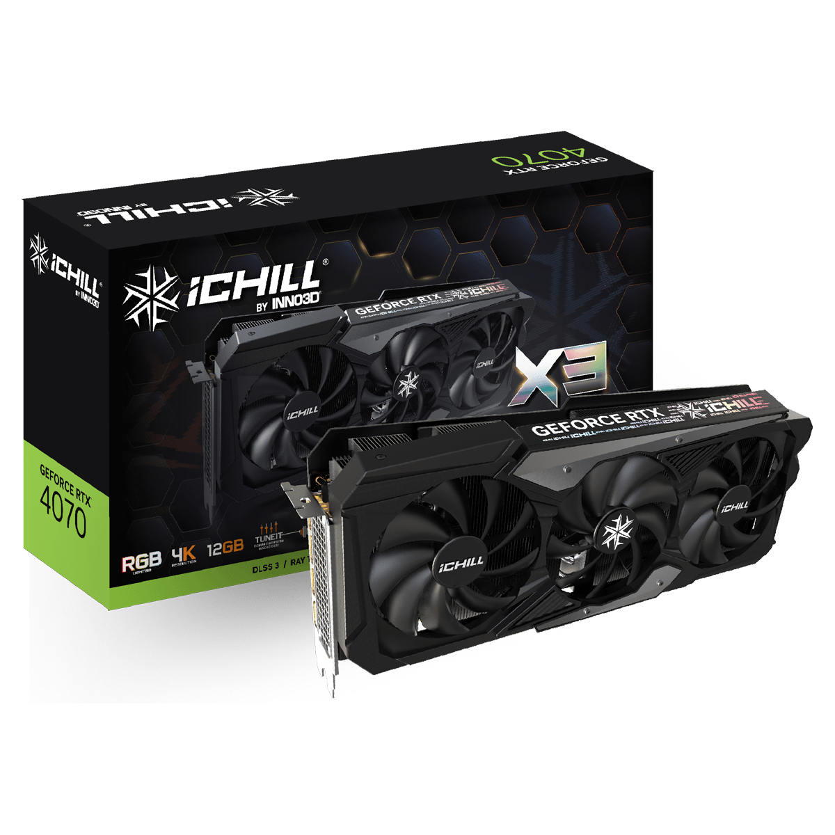 Inno3D GeForce RTX 4070 ICHILL X3 C40703-126XX-186148H 