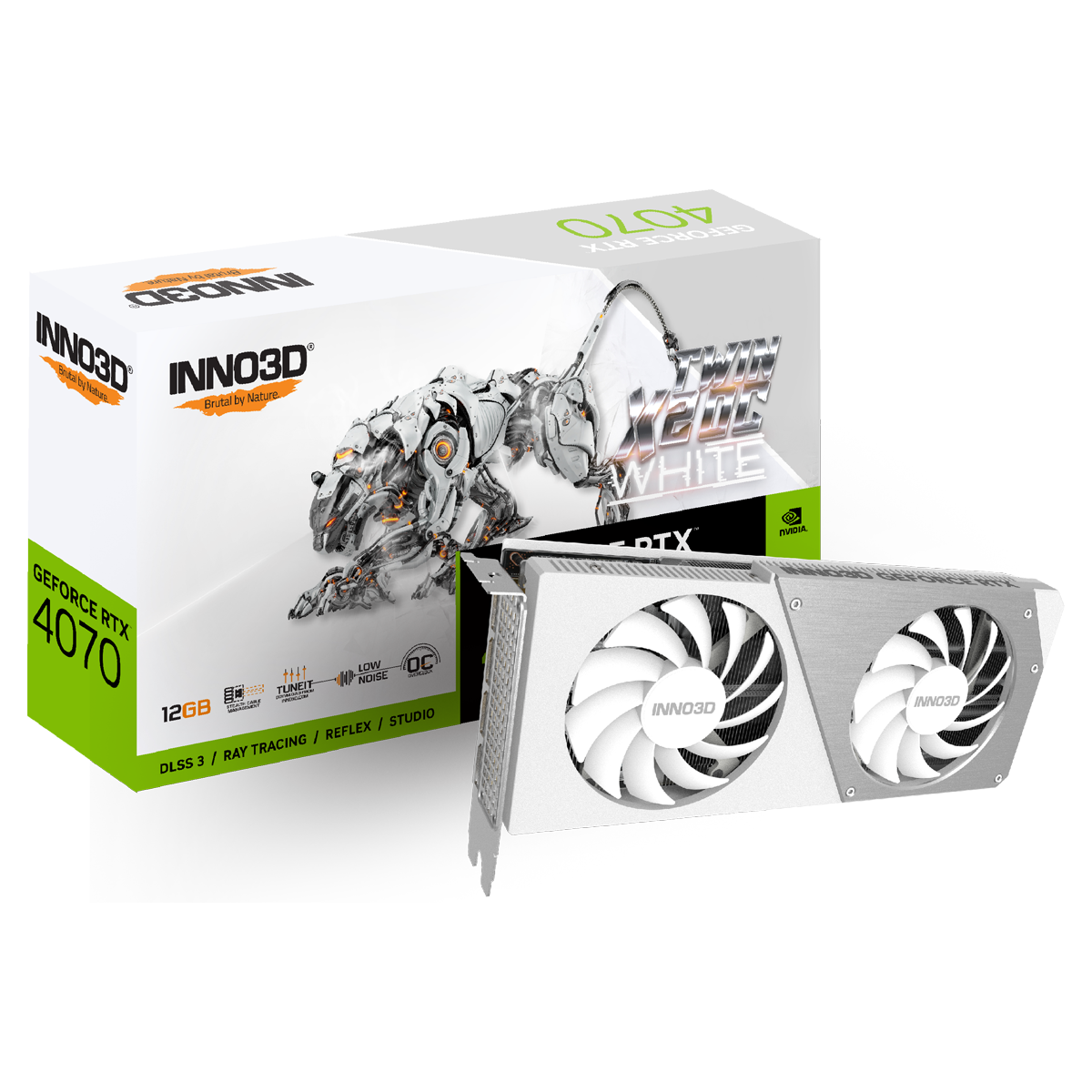 Inno3D GeForce RTX 4070 TWIN X2 OC WHITE N40702-126XX-185252V 