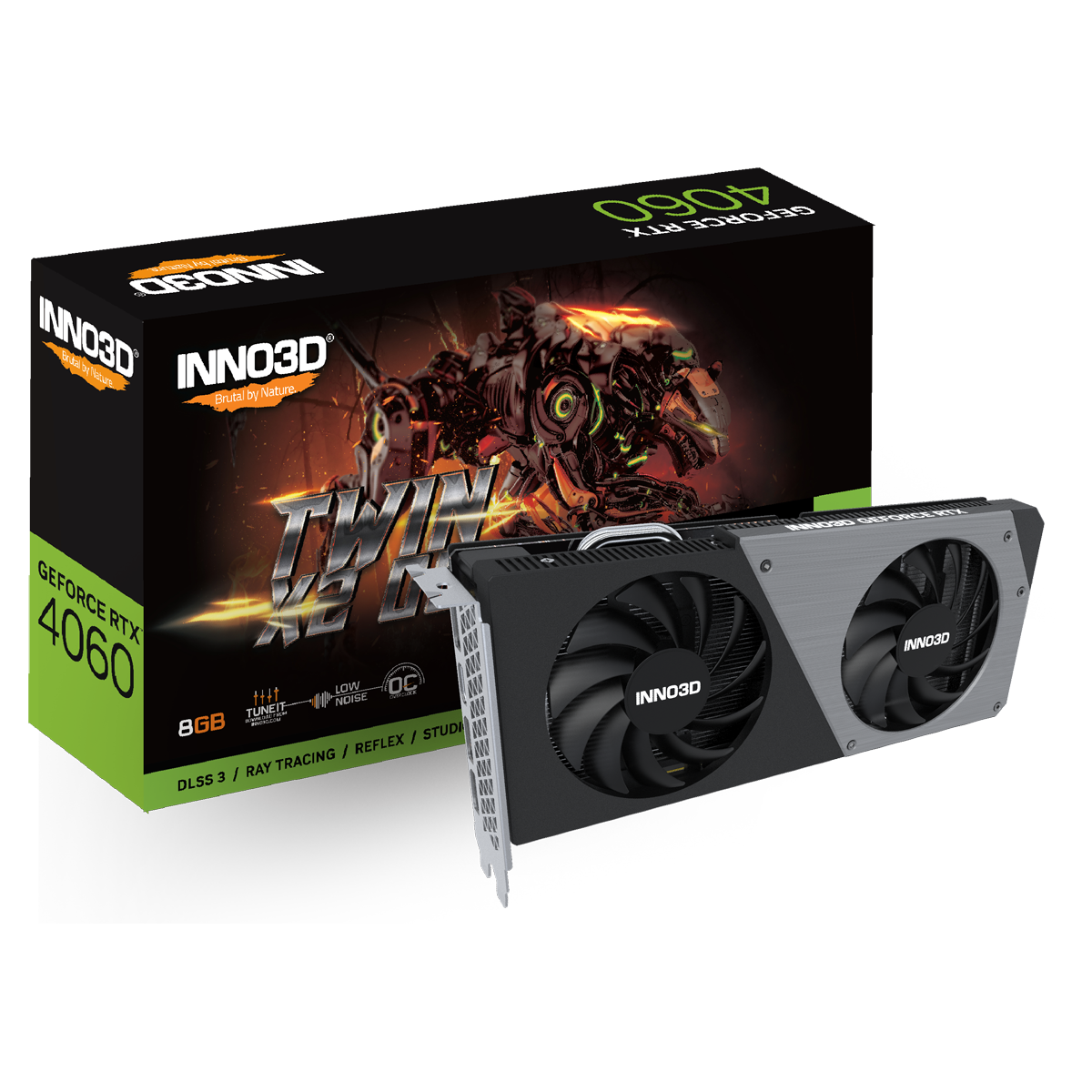 Inno3D GeForce RTX 4060 TWIN X2 OC N40602-08D6X-173051N 
