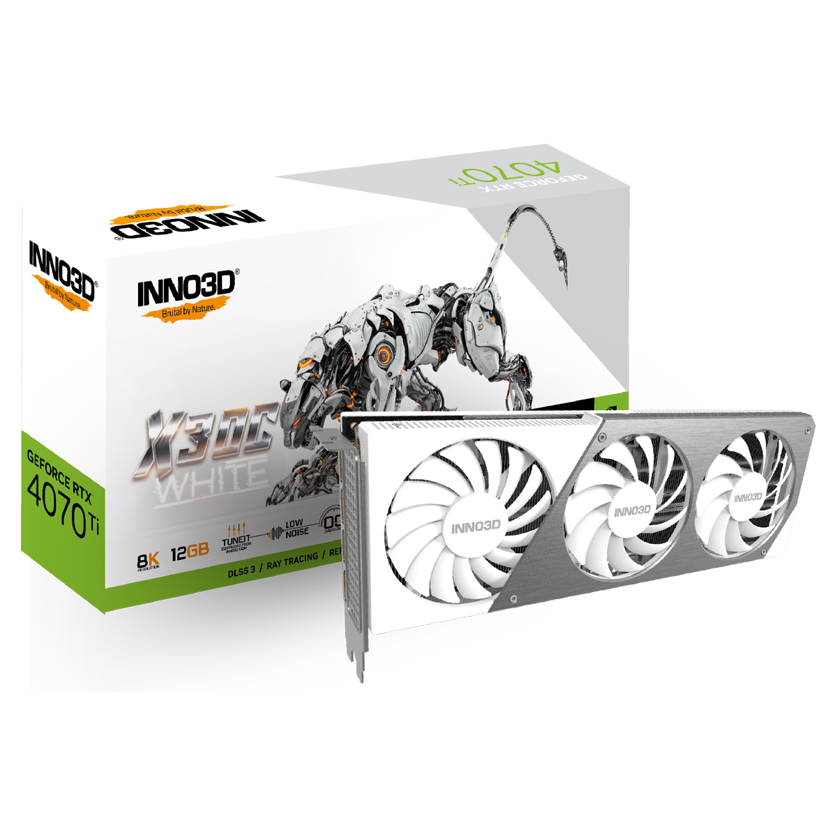 Inno3D GeForce RTX 4070 Ti X3 OC WHITE N407T3-126XX-186148W 