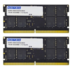 ADTEC ADS5600N H16GW [SODIMM DDR5 PC5 44800 16GB ] 2枚