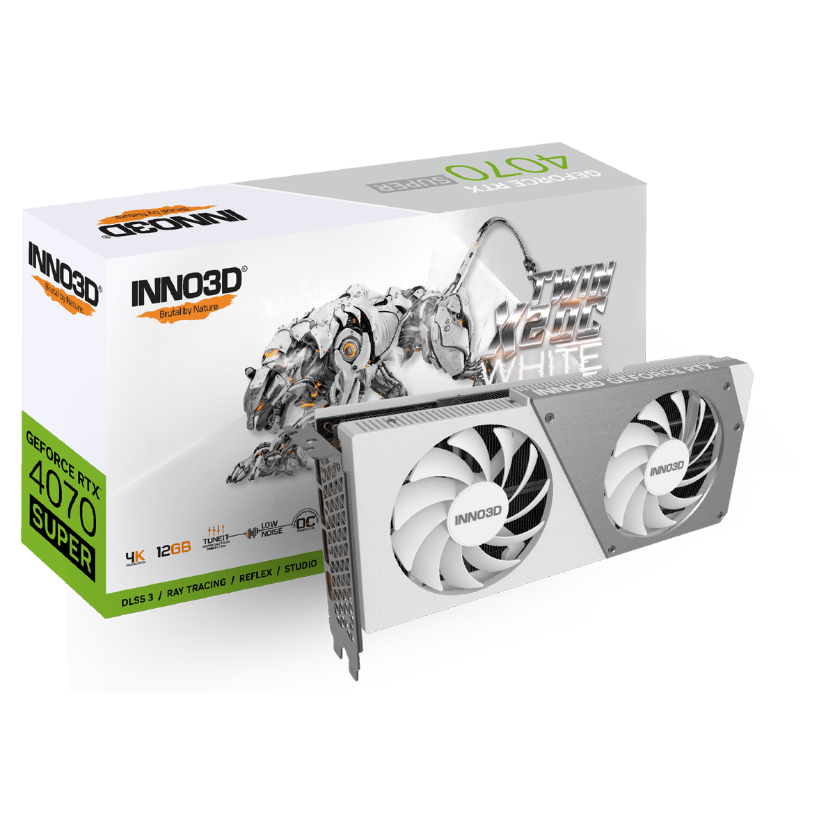Inno3D GeForce RTX 4070 Ti SUPER TWIN X2 OC WHITE N407TS2-166XX-186156W 