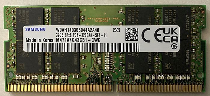 サムスン M471A4G43CB1 CWE [SODIMM DDR4 PC4 25600 32GB] 