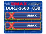 UMAX UM DDR3D 1600 8GBHS [DDR3 PC3 12800 4GB ] 2枚