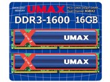 UMAX UM DDR3D 1600 16GBHS [DDR3 PC3 12800 8GB ] 2枚